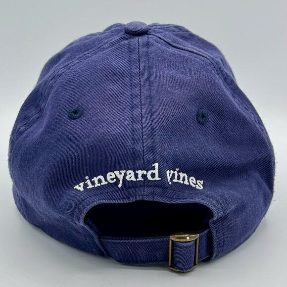 Vineyard Vines Classic Whale Logo Baseball Cap Blue Cotton Adjustable O/S - Picture 4 of 12
